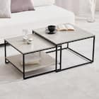 棚付きネストテーブル (GY/BK) 1枚目画像