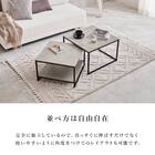 棚付きネストテーブル (BR/BK) 4枚目画像