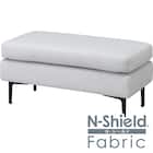 傷・汚れに強い 広い座面のゆったり ハーフスツール 布張りタイプ (MS01 Nシールド LGY) 1枚目画像