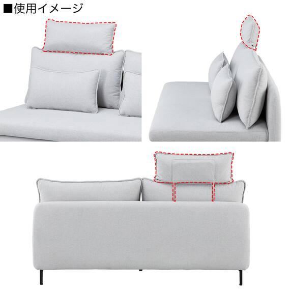 【MS01専用】傷・汚れに強い 広い座面のゆったりソファ ヘッドレスト 布張りタイプ (MS01 Nシールド LGY) 4枚目画像