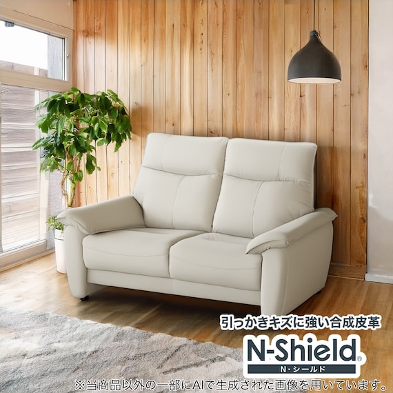 傷・汚れに強い 2人掛けソファ 合皮タイプ (DL01 Nシールド IV) 1枚目画像