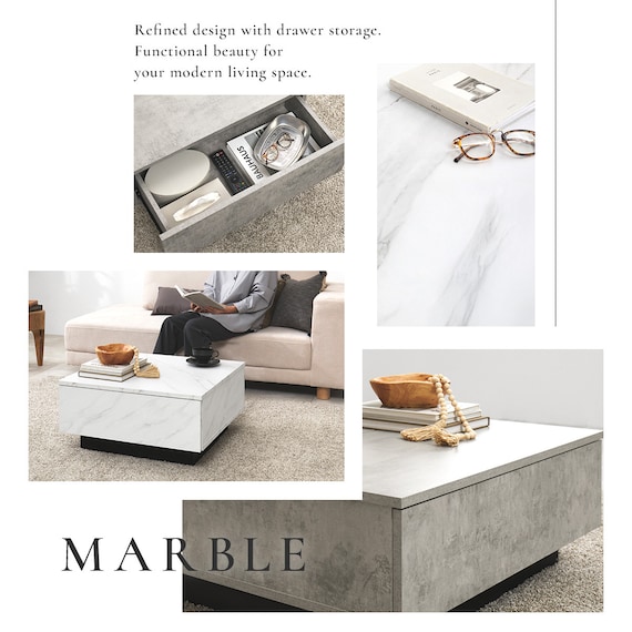 お部屋を広く見せるセンターテーブル (幅69cm ホワイト) 2枚目画像