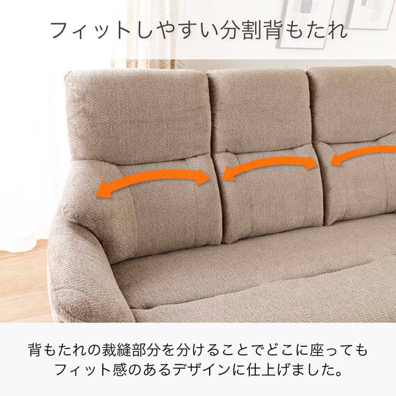 3人掛け布張りソファ(コウテイ4 GY)【島忠ホームズ商品】 3枚目画像