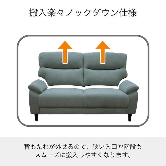 2人掛け布張りソファ(MK02S LGR)【島忠ホームズ商品】 5枚目画像
