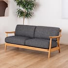 ワイド2人掛け布張りソファ(ソル OAK/CHGY)【島忠ホームズ商品】 1枚目画像