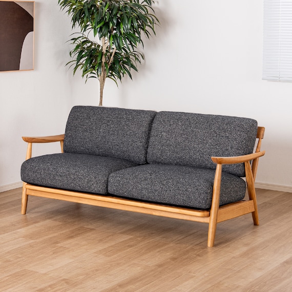 ワイド2人掛け布張りソファ(ソル OAK/CHGY)【島忠ホームズ商品】 1枚目画像