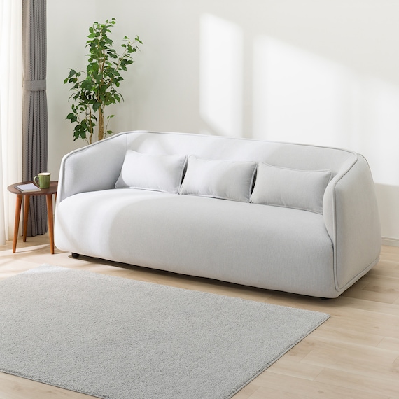 3人掛けソファ 布張りタイプ (リラックスラウンドSU01 LGY) 1枚目画像