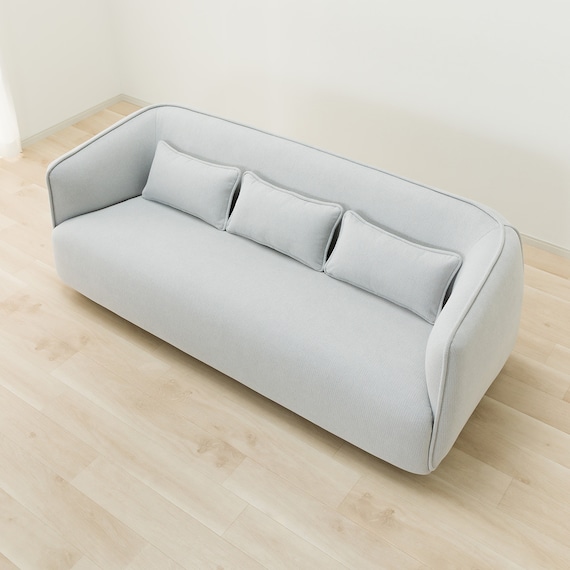 3人掛けソファ 布張りタイプ (リラックスラウンドSU01 LGY) 7枚目画像