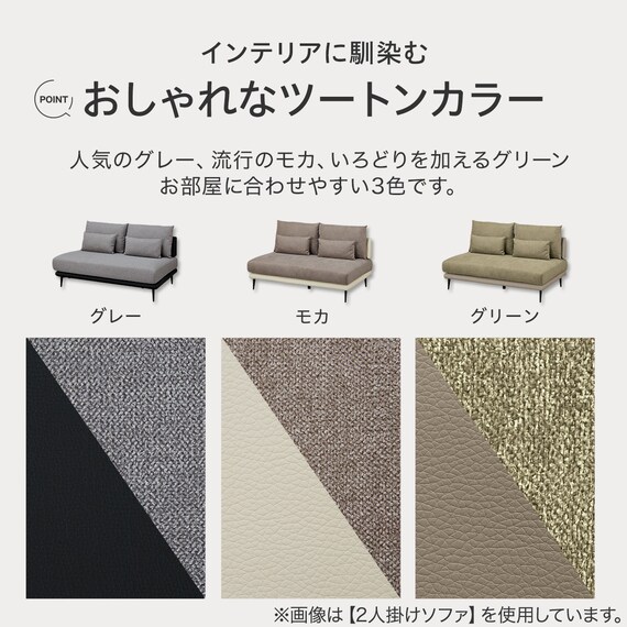 2人掛けソファ 布張りタイプ(SV05 GY) 7枚目画像