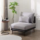 1人掛けアームレスソファ 布張りタイプ (SV05 GY) 1枚目画像