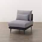 1人掛けアームレスソファ 布張りタイプ (SV05 GY) 8枚目画像