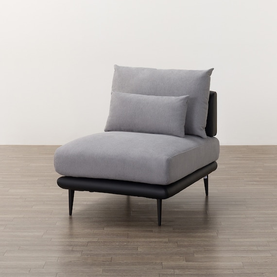 1人掛けアームレスソファ 布張りタイプ (SV05 GY) 8枚目画像