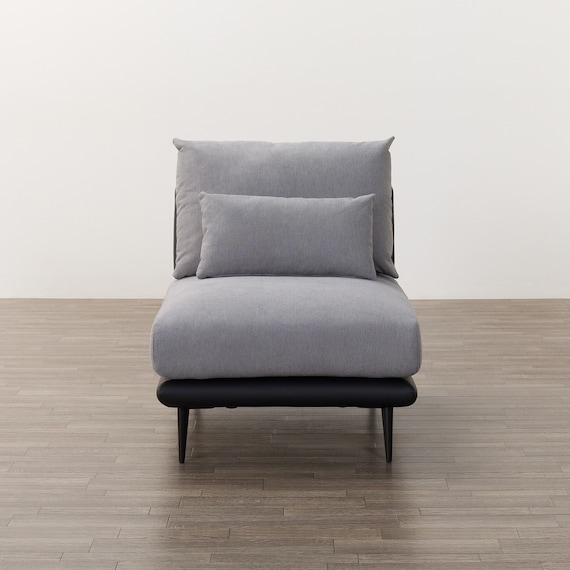 1人掛けアームレスソファ 布張りタイプ (SV05 GY) 10枚目画像