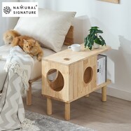 【NATURAL SIGNATURE】天然木 ペットと過ごせるサイドテーブル