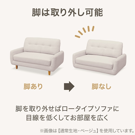 カジュアルソファ 布張りタイプ (パック5 LgYE) 6枚目画像