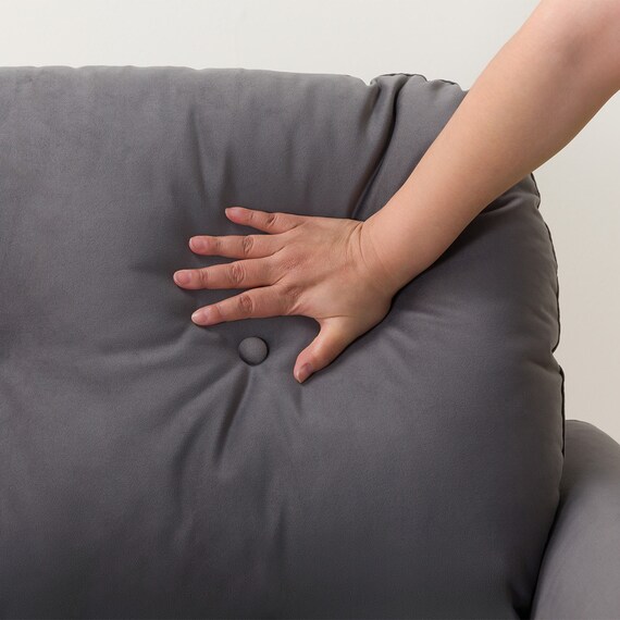 カジュアルソファ 布張りタイプ (パック5 SP ベロア調生地 DGY) 15枚目画像