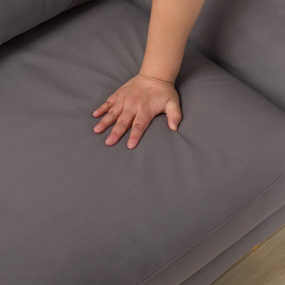 カジュアルソファ 布張りタイプ (パック5 SP ベロア調生地 DGY) 16枚目画像