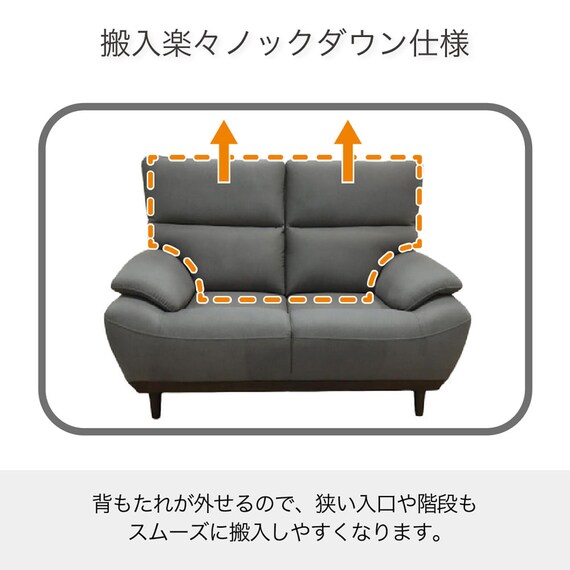 2人掛け布張りソファ(キース GY)【島忠ホームズ商品】 9枚目画像