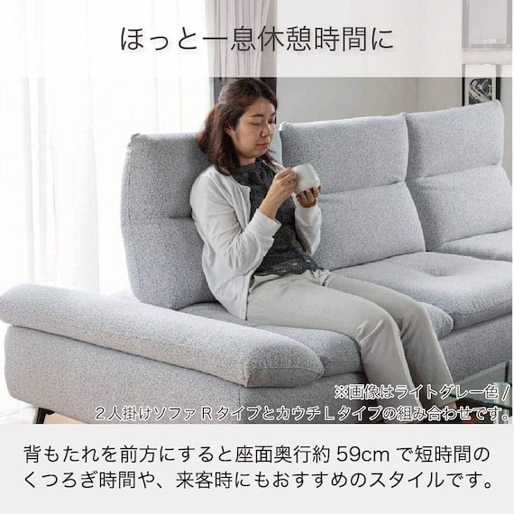 布張り片肘2人掛けソファ(ヴァリS 左肘 DGY)【島忠ホームズ商品】 5枚目画像