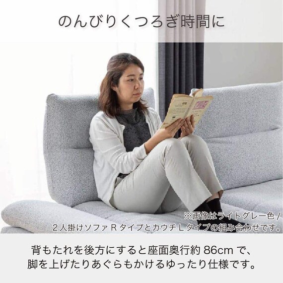 布張り片肘2人掛けソファ(ヴァリS 左肘 DGY)【島忠ホームズ商品】 6枚目画像