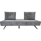 背もたれの角度が6段階調整可能な布張りマルチソファ(XL12 GY) 2枚目画像