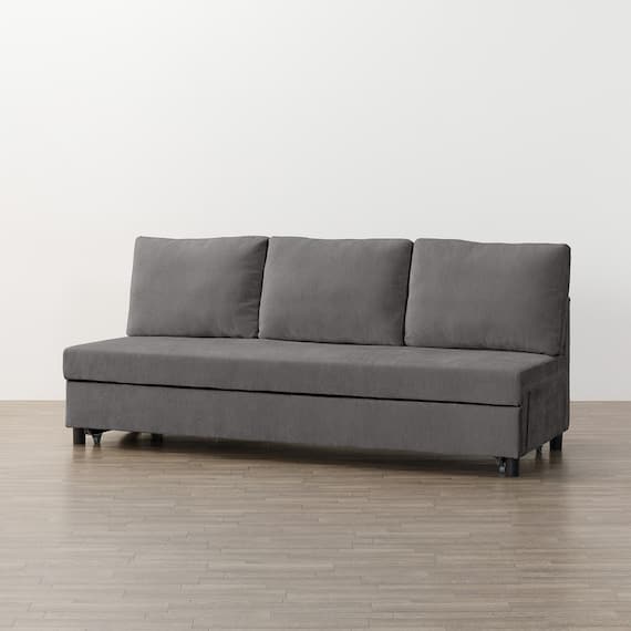 ベッドタイプ 3人用ソファ 布張りタイプ(ノアーク3 撥水加工 DGY) 1枚目画像