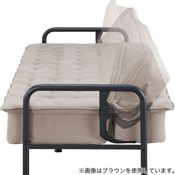 ソファベッド 布張りタイプ (モチファ MZ01 肘あり DGY) 15枚目画像