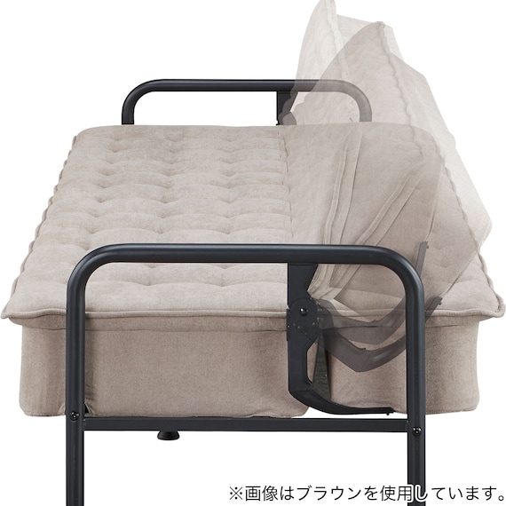 ソファベッド 布張りタイプ (モチファ MZ01 肘あり DGY) 15枚目画像