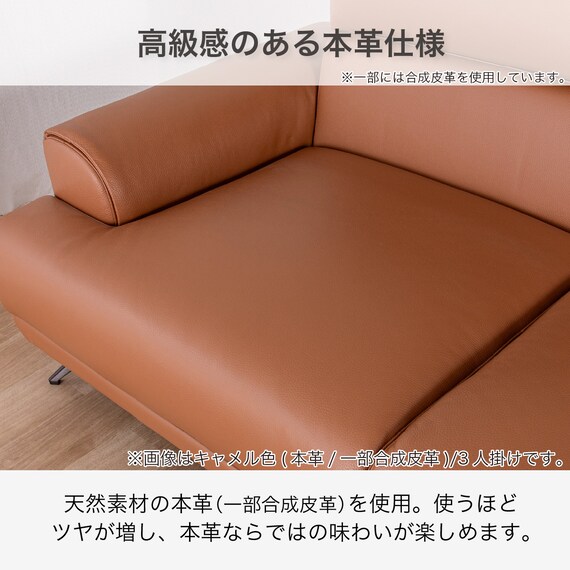 3人掛けソファ 本革タイプ(KKS06 B-CA)【島忠ホームズ商品】 7枚目画像