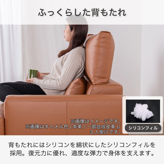 3人掛けソファ 本革タイプ(KKS06 B-CA)【島忠ホームズ商品】 11枚目画像