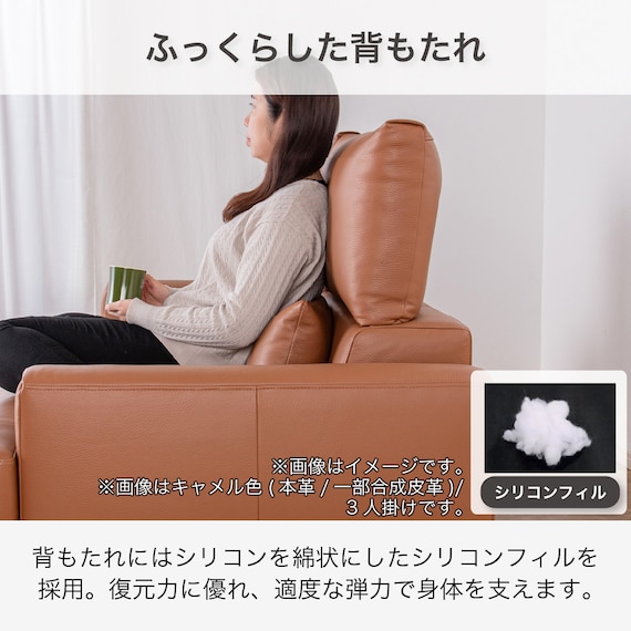 3人掛けソファ 本革タイプ(KKS06 B-CA)【島忠ホームズ商品】 11枚目画像