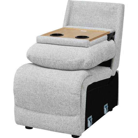 【HE02専用】テーブル付きアームレスソファ 布張りタイプ (HE02 LGY) 3枚目画像