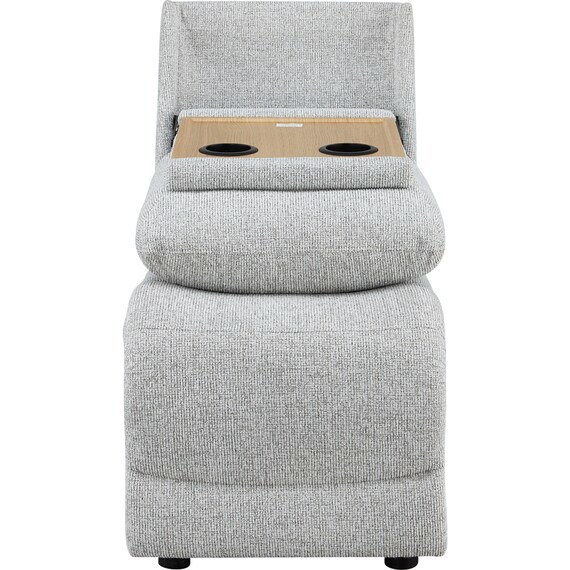 【HE02専用】テーブル付きアームレスソファ 布張りタイプ (HE02 LGY) 4枚目画像