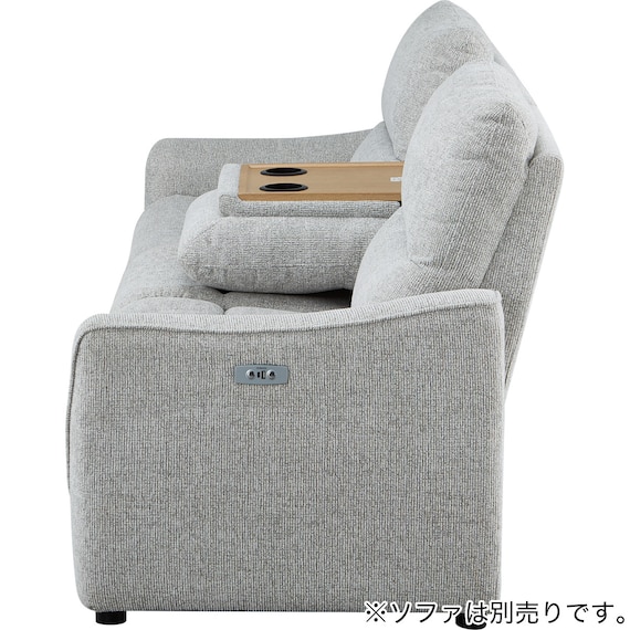 【HE02専用】テーブル付きアームレスソファ 布張りタイプ (HE02 LGY) 9枚目画像