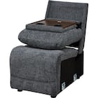 【HE02専用】テーブル付きアームレスソファ 布張りタイプ (HE02 DGY) 2枚目画像