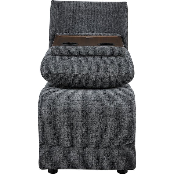 【HE02専用】テーブル付きアームレスソファ 布張りタイプ (HE02 DGY) 4枚目画像