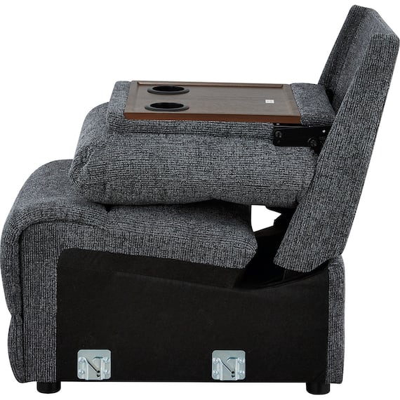 【HE02専用】テーブル付きアームレスソファ 布張りタイプ (HE02 DGY) 6枚目画像