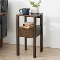 置く場所を選ばないコンパクトサイドテーブル (ダークブラウン)