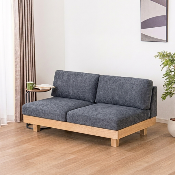 2人掛けソファ(ログ 幅140cm  OAK-NVY)【島忠ホームズ商品】 1枚目画像