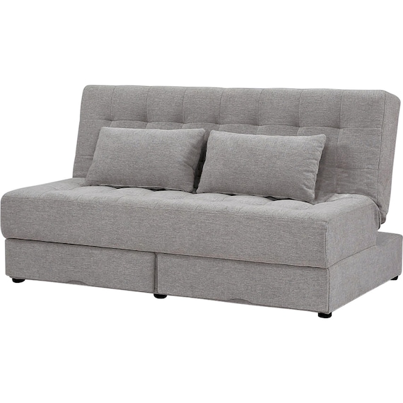 2人掛けソファベッド ボルスター付き 布張りタイプ (DJ14 DGY) 1枚目画像