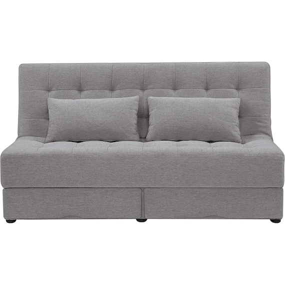 2人掛けソファベッド ボルスター付き 布張りタイプ (DJ14 DGY) 6枚目画像