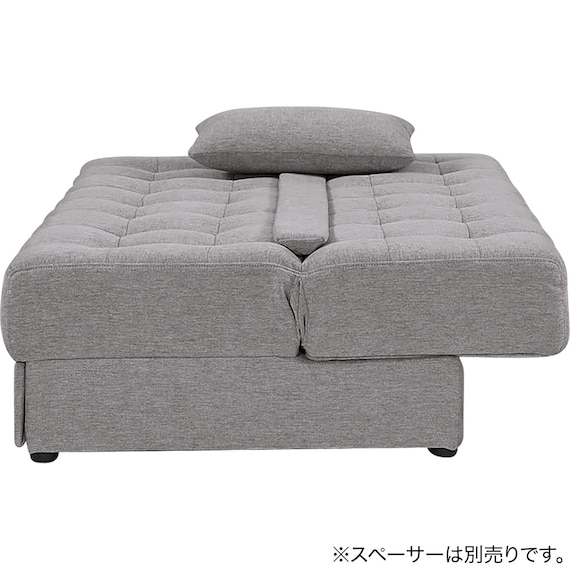 2人掛けソファベッド ボルスター付き 布張りタイプ (DJ14 DGY) 10枚目画像