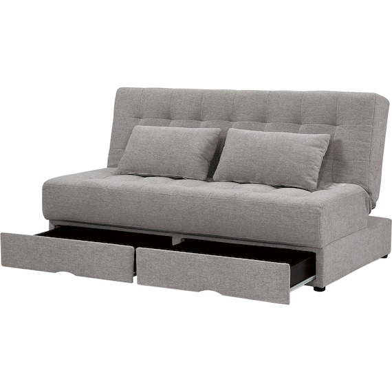 2人掛けソファベッド ボルスター付き 布張りタイプ (DJ14 DGY) 12枚目画像