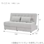 2人掛けソファベッド 布張りタイプ(DJ14 ポルスタ付き DGY) 9枚目画像