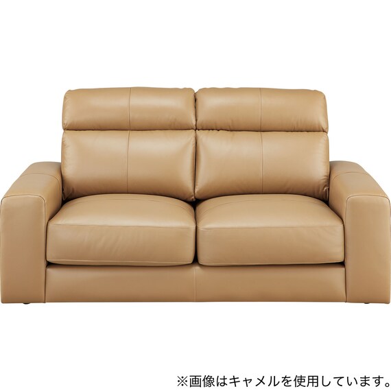 ワイド2人掛けソファ 本革(一部合成皮革)タイプ(SD51 BK) 2枚目画像