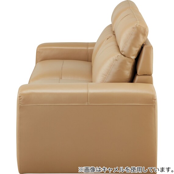 ワイド2人掛けソファ 本革(一部合成皮革)タイプ(SD51 BK) 3枚目画像