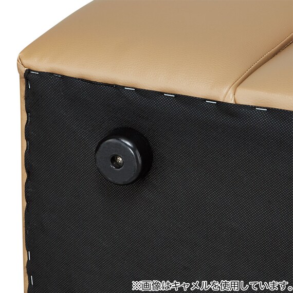 ワイド2人掛けソファ 本革(一部合成皮革)タイプ(SD51 BK) 5枚目画像