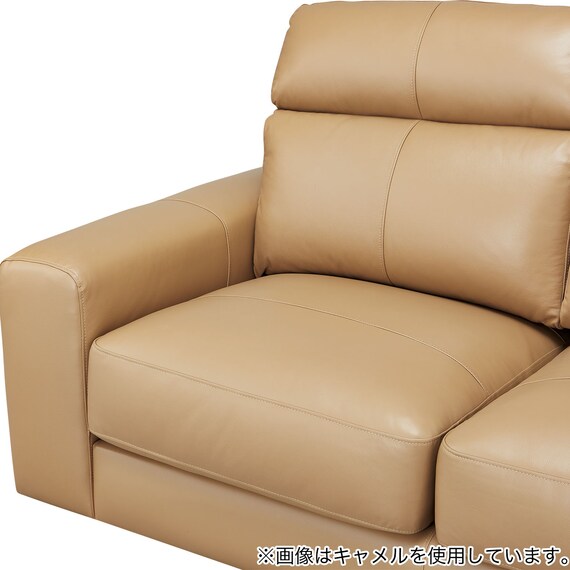 ワイド2人掛けソファ 本革(一部合成皮革)タイプ(SD51 BK) 6枚目画像