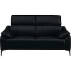 2人掛けソファ 本革(一部合成皮革)タイプ(SZ051 本革 BK) 2枚目画像