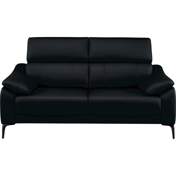 2人掛けソファ 本革(一部合成皮革)タイプ(SZ051 本革 BK) 2枚目画像